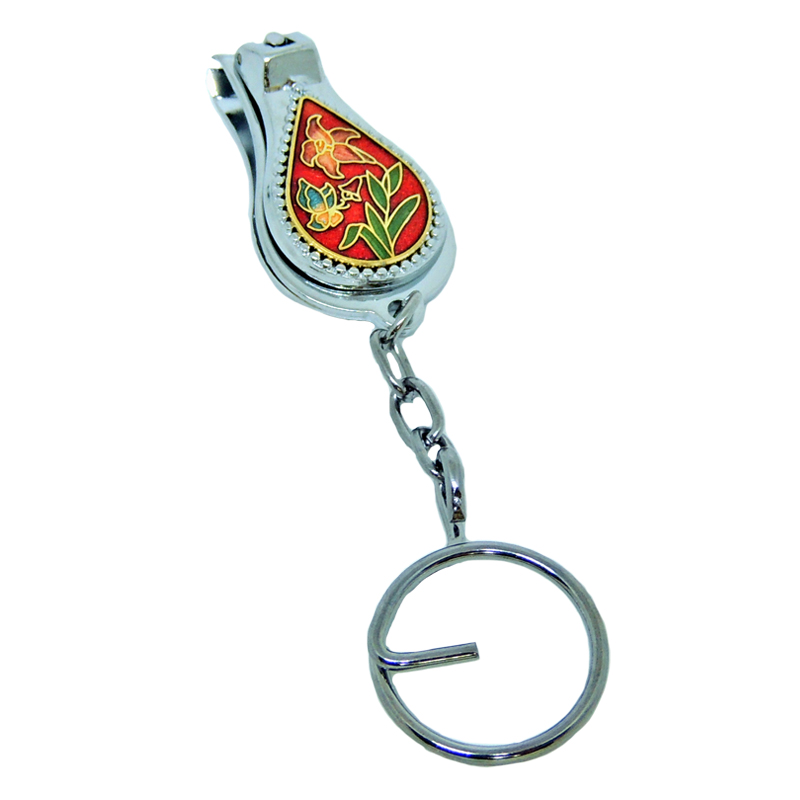 enamel tear-shaped nail clipper key chain